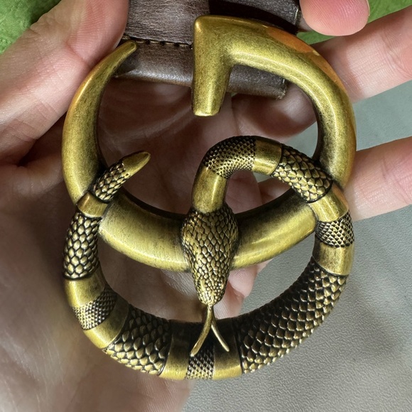 GC snake-buckle leather belt - Picture 2 of 4